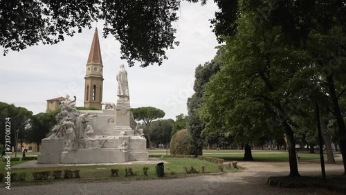 View of Monument of Francesco Petrarca in Passeggio del Prato park and garden, Arezzo, Province of Arezzo, Tuscany photo