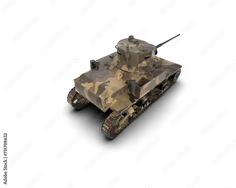 Armored tank building isolated on background. 3d rendering - illustration Armored tank building isolated on background. 3d rendering - illustration