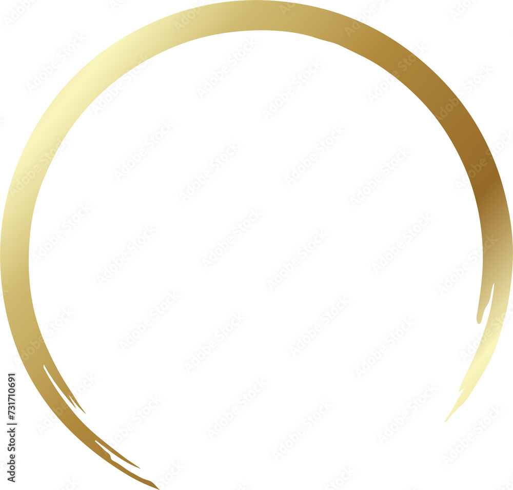 Gold circle line brush set. Element for design Gold circle line brush set. Element for design