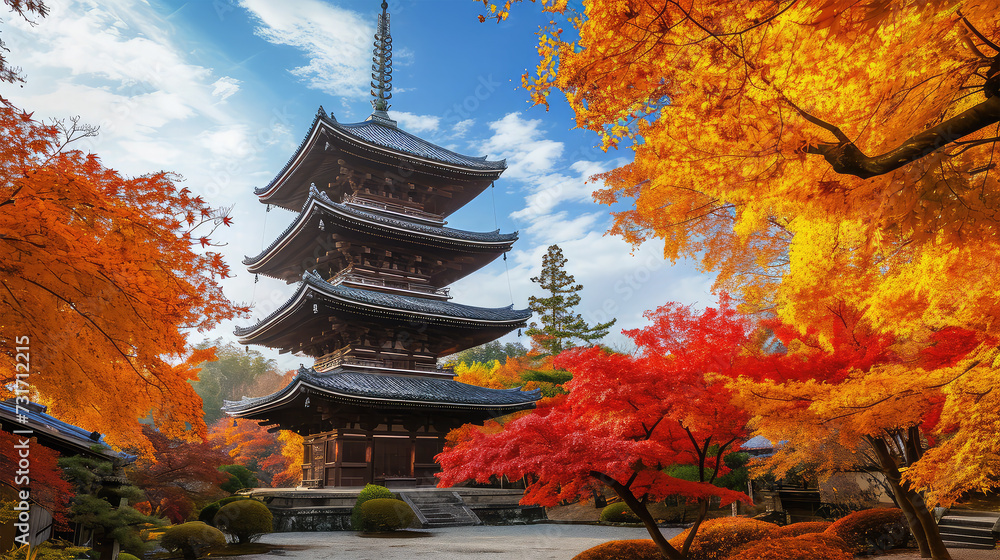 pagoda toji temple on background pagoda toji temple on background
