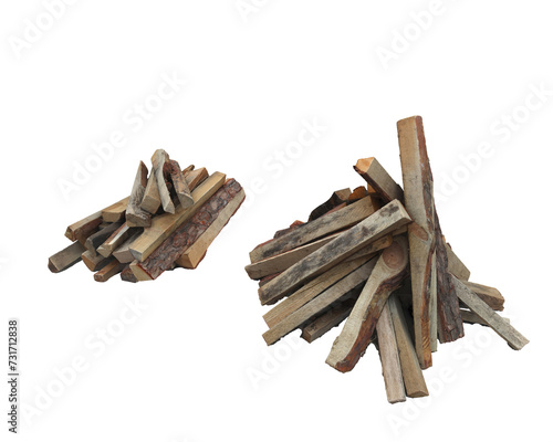 Wood for fire isolated on background. 3d rendering - illustration