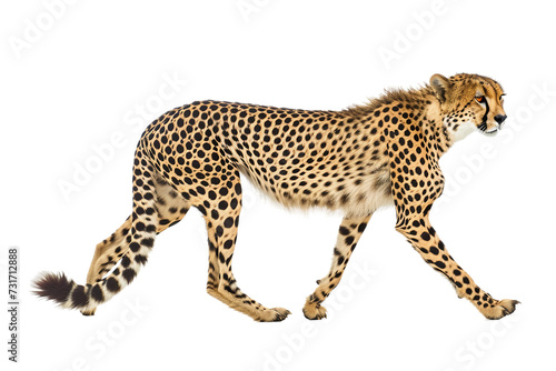 Walking Cheetah Chronicles on Transparent Background, PNG, Generative Ai
