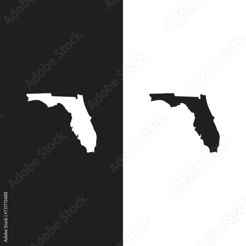 Florida Map Black | State Border | United States | US America | Transparent Isolated | Variations