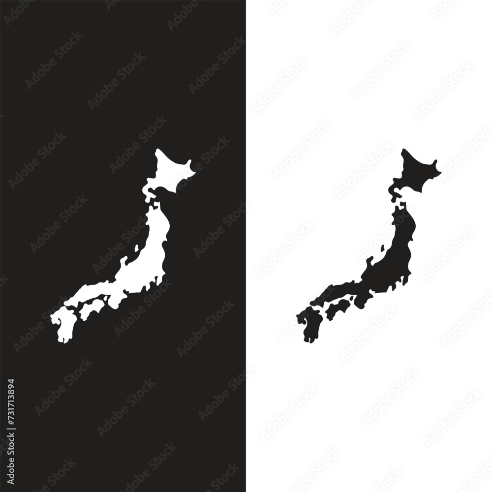 Naklejka premium Map of Japan in high resolution. Detailed vector illustration.