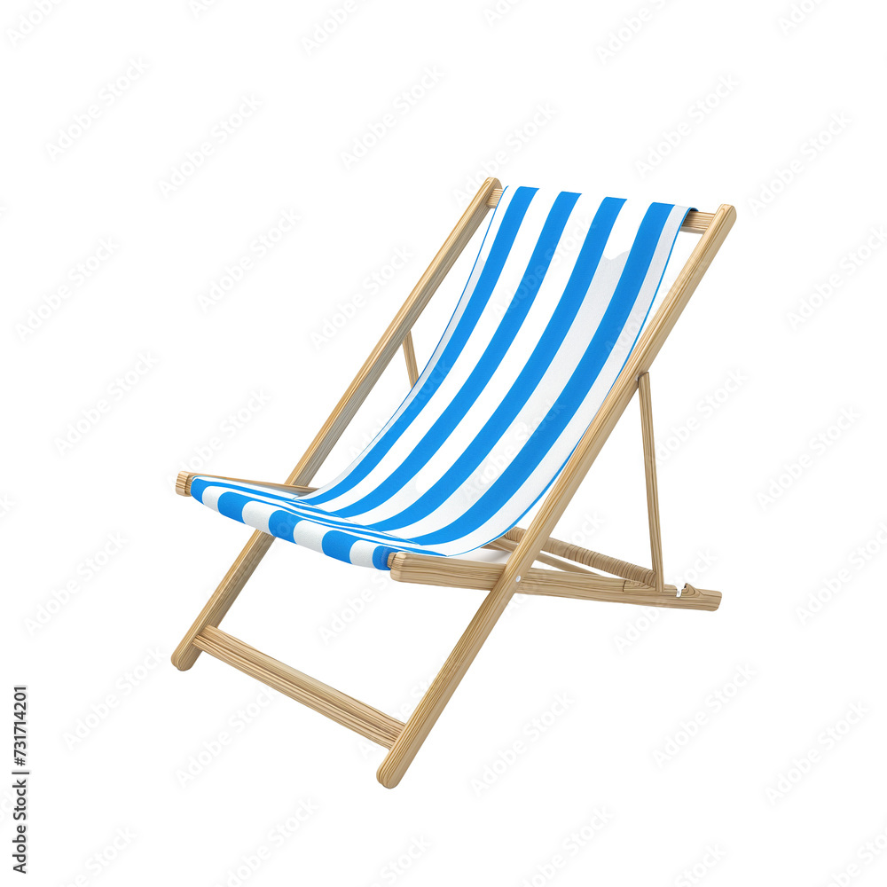 3d Beach chair isolated on transparent background