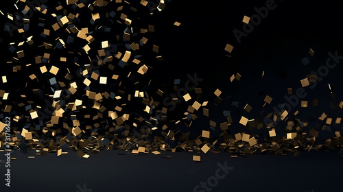 Aerial golden confetti celebration, confetti background