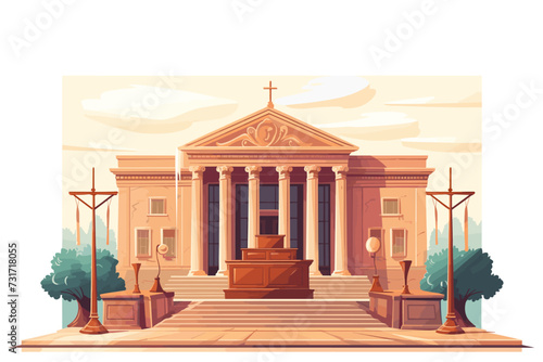 court vector flat minimalistic asset isolated illustration