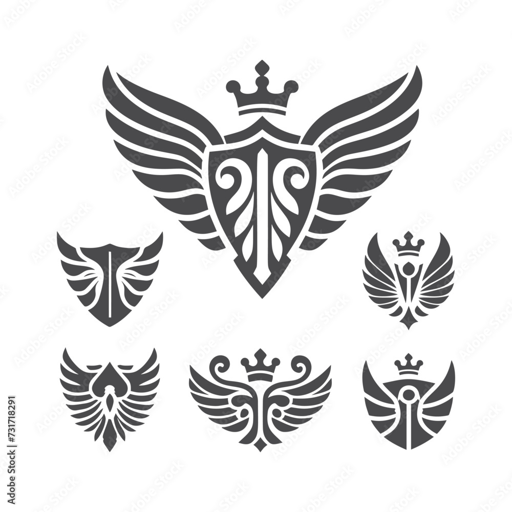 heraldry logo graphic luxury and wings 