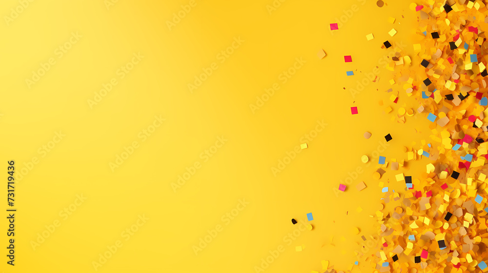 Aerial golden confetti celebration, confetti background