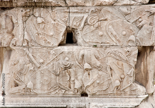 Rome - The detail from reliefs on the Column of Trajan photo