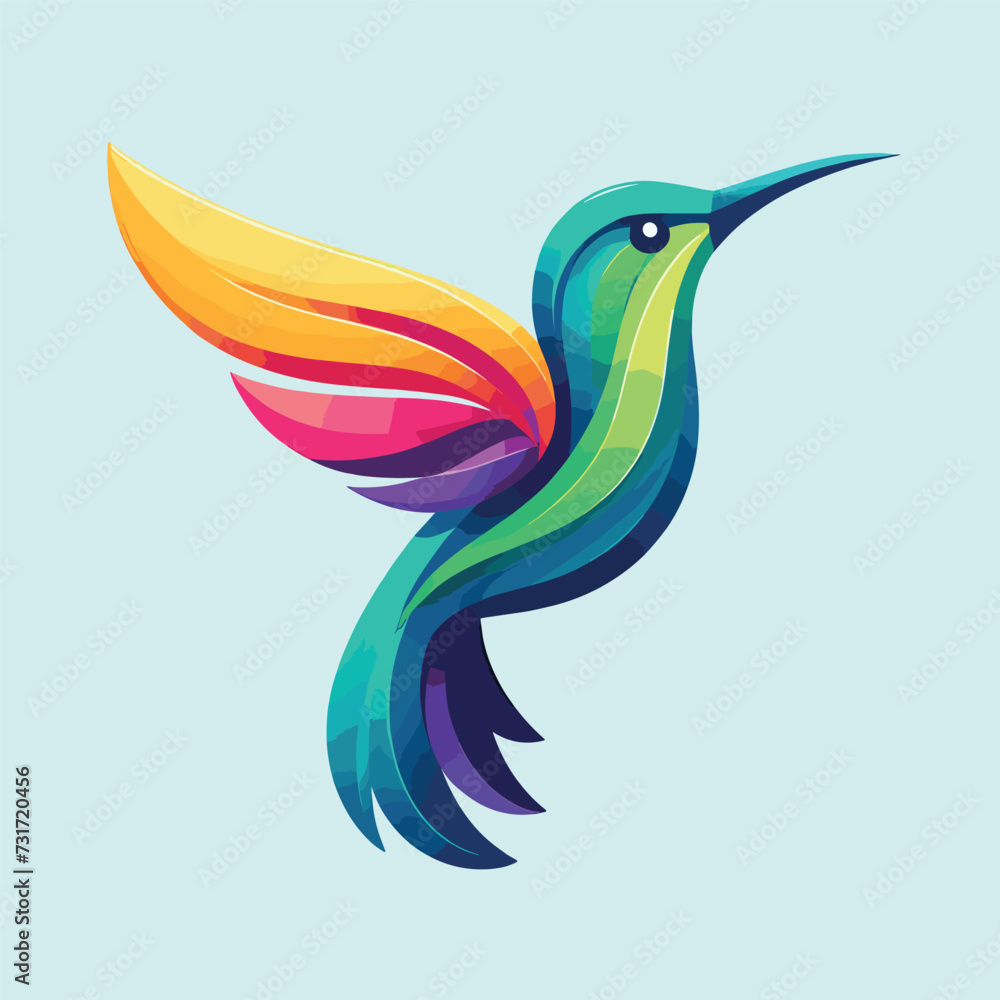 Vector hummingbird logo mascot illustration design, Generative Ai Vector hummingbird logo mascot illustration design, Generative Ai