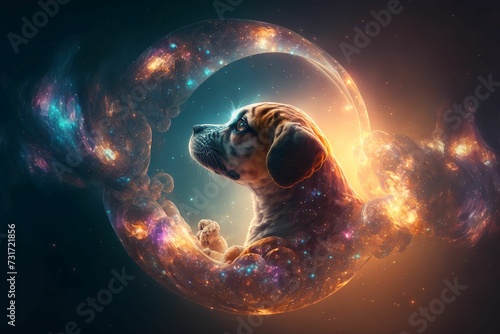AI generated illustration of a beagle, a spiritual animal
