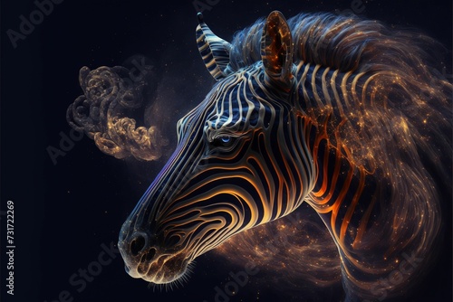 AI generated illustration of a zebra  a spiritual animal
