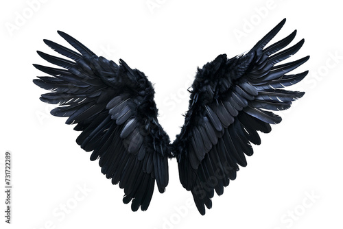 Glide Black Wings on Transparent Background, PNG, Generative Ai