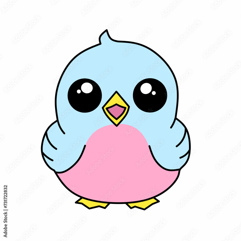 Cute little Bird on kawaii style vector Cute little Bird on kawaii style vector