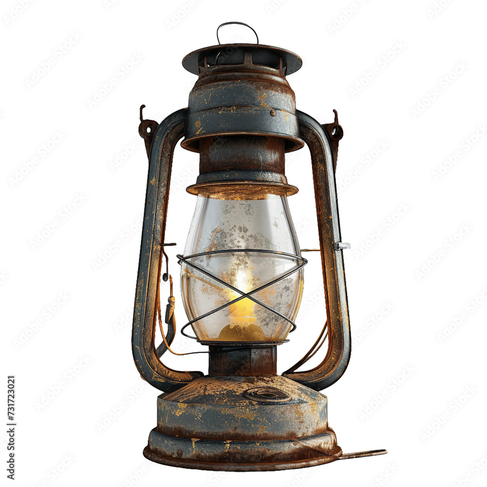 Storm lantern, transparent background, isolated image, generative AI Storm lantern, transparent background, isolated image, generative AI