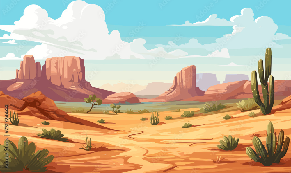 desert landscape asset vector flat minimalistic isolated vector style illustration