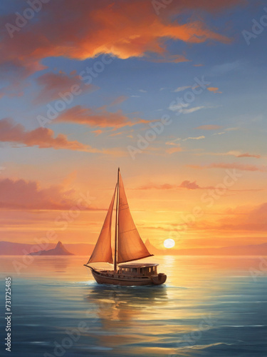 sailing into the warm embrace of sunset hues