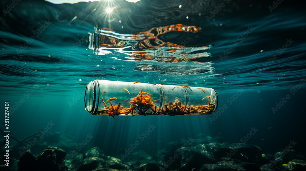 trash plastic bottle in ocean trash plastic bottle in ocean