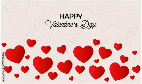 Happy Valentine's Day wish card, Valentine's card with hearts