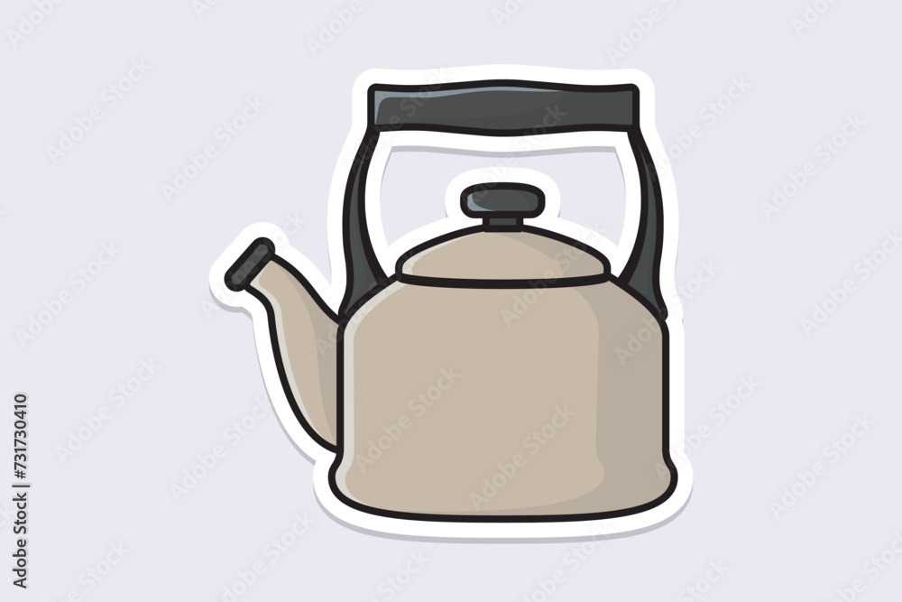 Clay Tea Kettle sticker design vector illustration. Kitchen interior object icon concept. Kitchen Teapot with closed lid sticker design with shadow.
Clay Tea Kettle sticker design vector illustration. Kitchen interior object icon concept. Kitchen Teapot with closed lid sticker design with shadow.