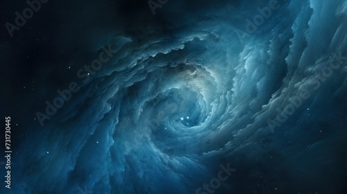 AI generated illustration of a stunning space wallpaper featuring a blue cloud of swirling stars