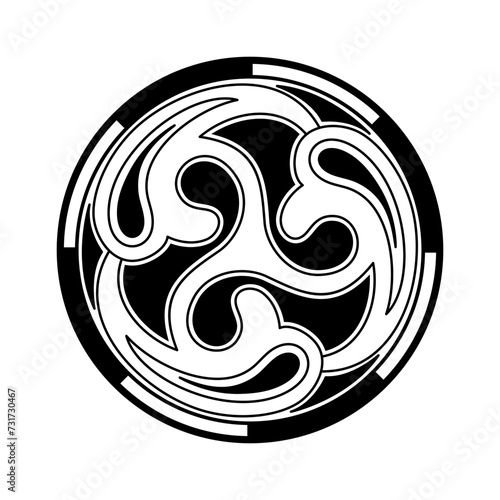 Ancient Irish Celtic symbol. Nordic Style Vector Illustration.