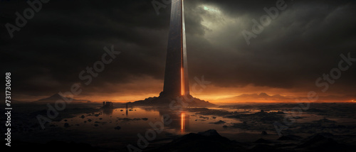 futuristic obelisk