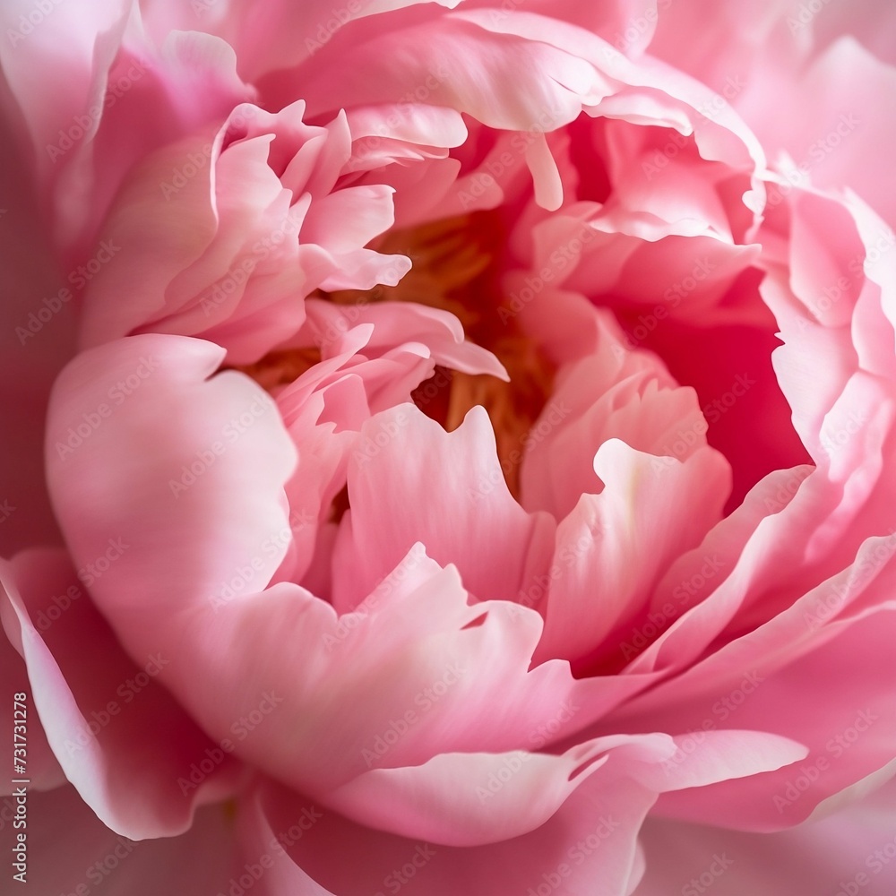 AI generated illustration of a vibrant pink peony flower in bloom