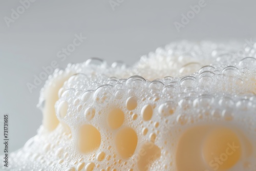 Soap with foam on white background