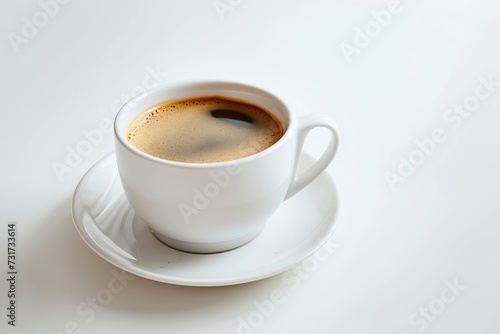 cup of freshly brewed coffee  slow living  enjoying the little things  delicious flavor and taste  white background   Generative AI