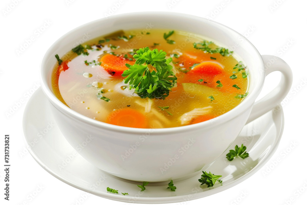 Chicken Soup On Transparent Background.