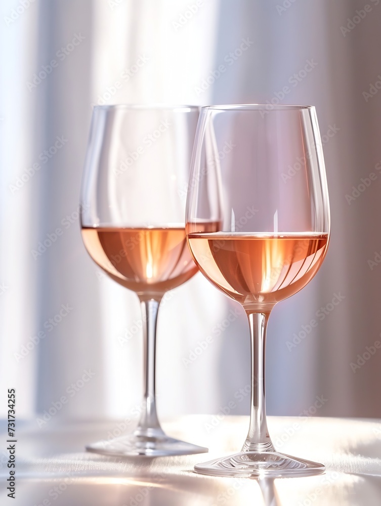 Two glasses of rose wine : Generative AI