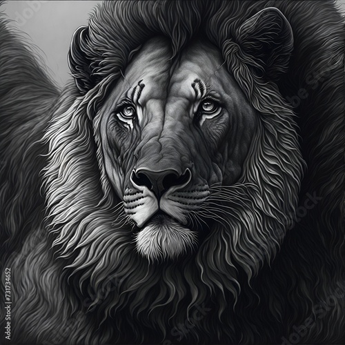 AI generated lion head photo