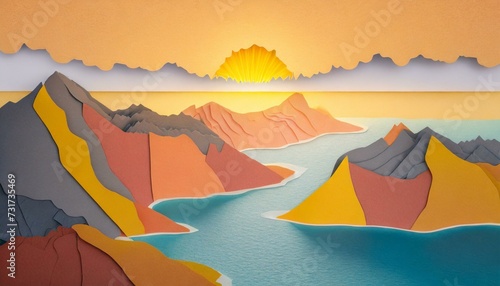 Tropical Island papercut