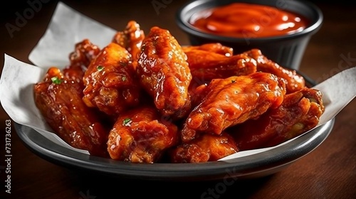 AI generated image of delicious chicken wings