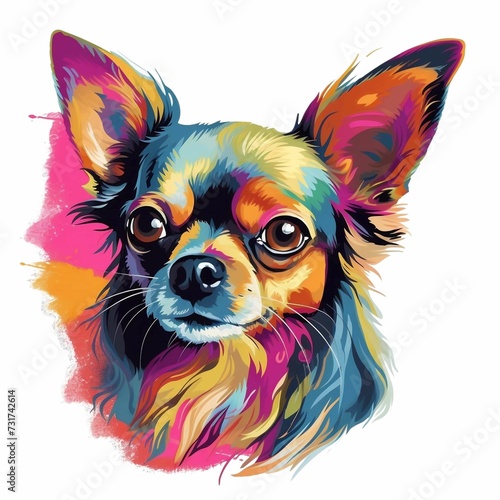 AI generated illustration of a Chihuahua in watercolor