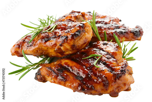 Grilled Chicken Unveiled On Transparent Background.