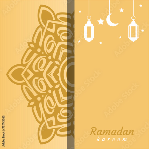 beautiful ramadan kareem design with mandala