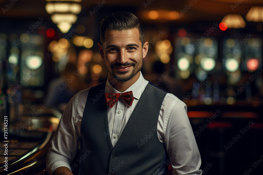 Concept of casino games poker slots free spins chips cards dice players las vegas Generative AI picture Concept of casino games poker slots free spins chips cards dice players las vegas Generative AI picture