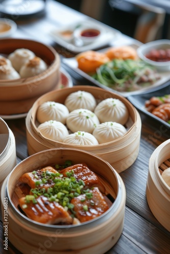 A plate of dumplings filled with different shapes and quantities of stuffed dumplings.
