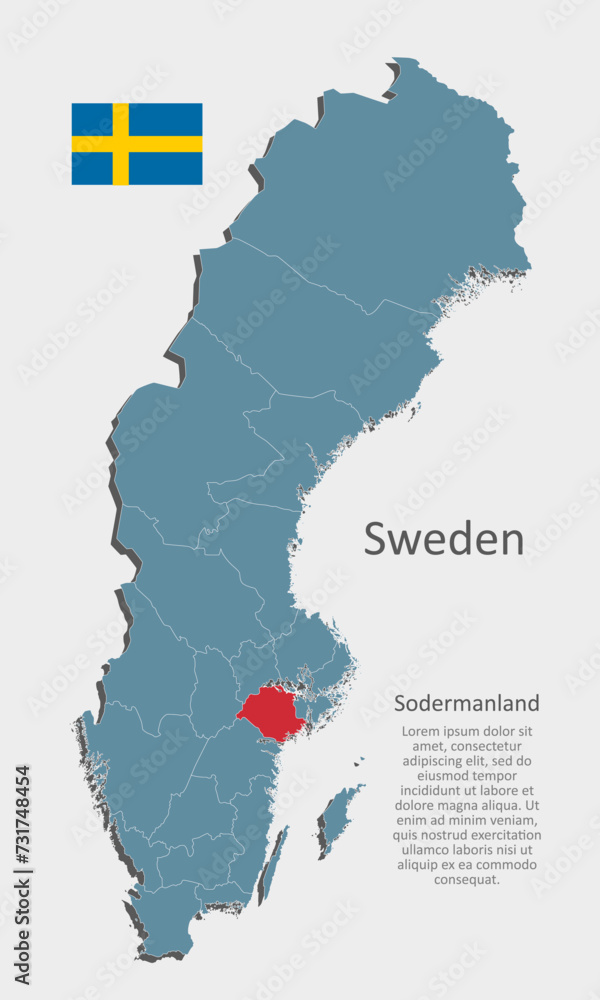 Vector map Sweden, county Sodermanland