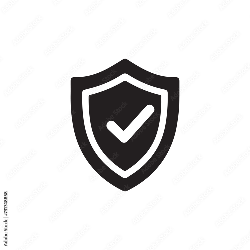 shield protection icon with check mark sign, security shield checked icon shield protection icon with check mark sign, security shield checked icon