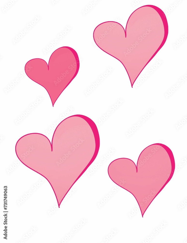 AI generated illustration of a simple heart pattern on a white background AI generated illustration of a simple heart pattern on a white background