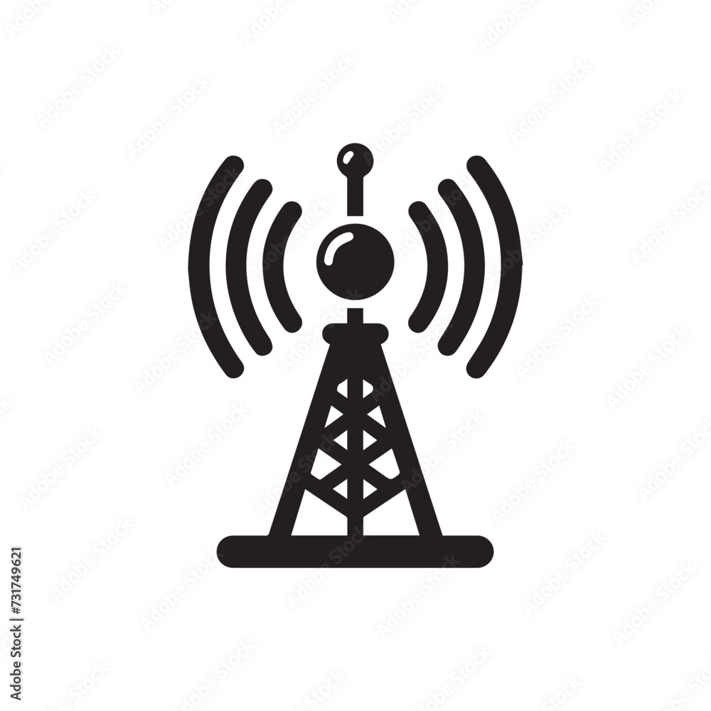 Tower communication broadcasting icon Tower communication broadcasting icon