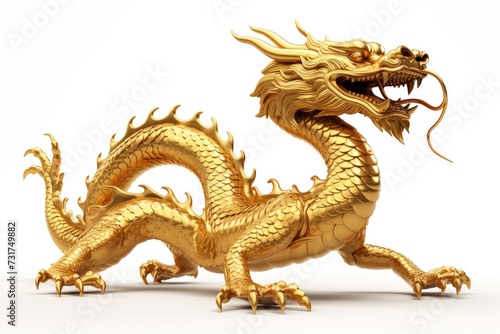Golden Chinese dragon. A symbol of luck and prosperity during Chinese New Year celebrations.