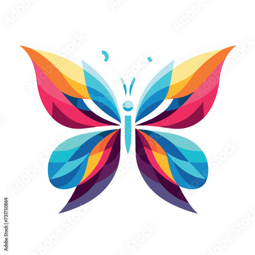 Vector butterfly colorful gradient modern logo illustrations, Generative Ai © Graphic EngineerBD
