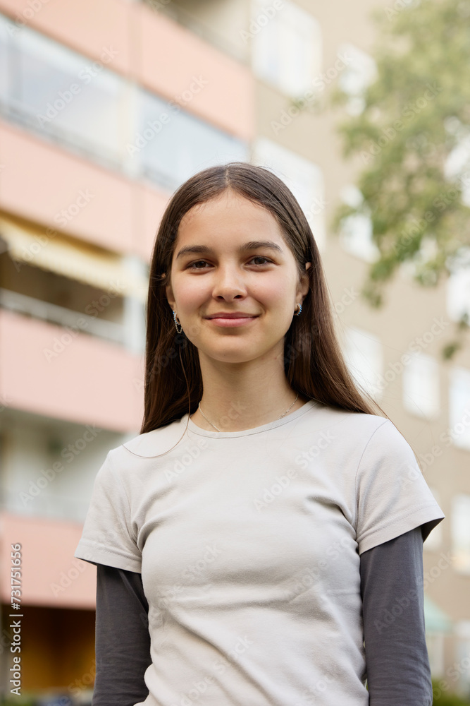 Portrait of female teenager smiling Portrait of female teenager smiling