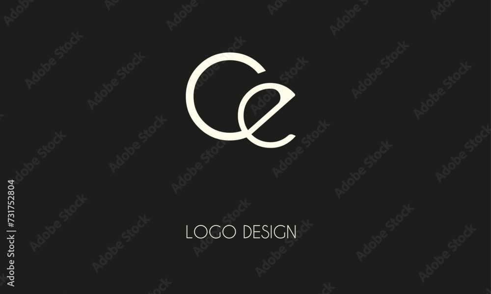 CE or EC Minimal Logo Design Vector Art Illustration CE or EC Minimal Logo Design Vector Art Illustration