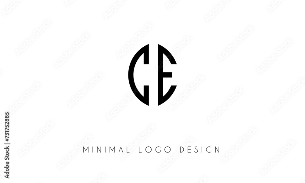 CE or EC Minimal Logo Design Vector Art Illustration CE or EC Minimal Logo Design Vector Art Illustration